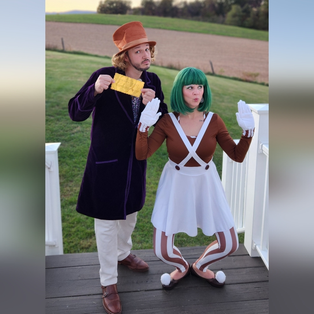 Willy wonka and oompa loompa couples costume